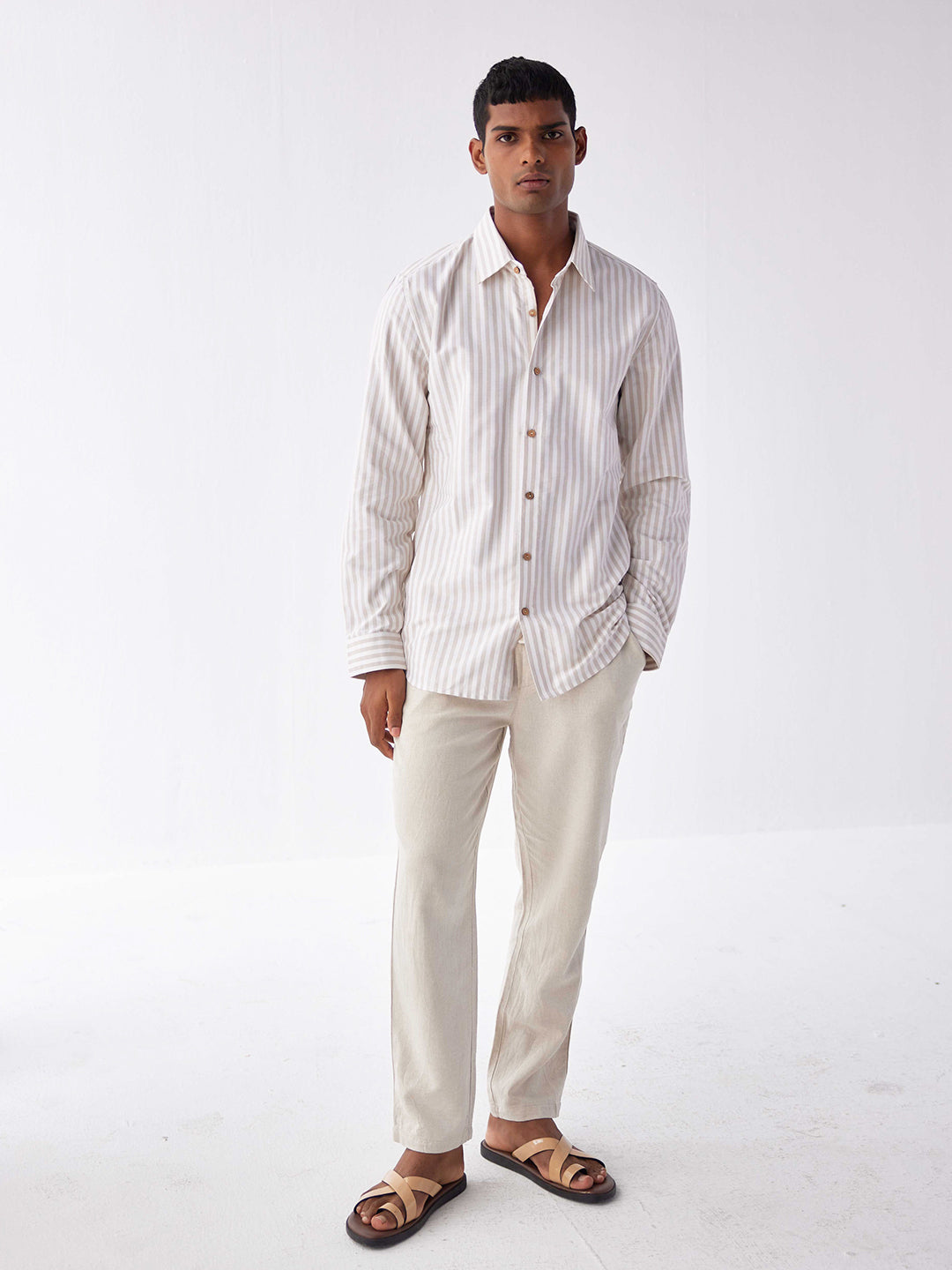 BEIGE STRIPE SHIRT