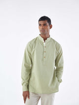 GREEN LINEN KURTA SHIRT