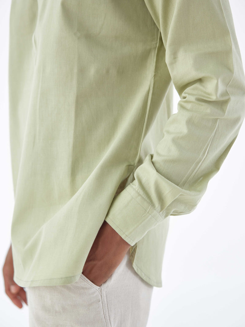 GREEN LINEN KURTA SHIRT