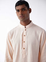 PEACH LINEN SHORT KURTA