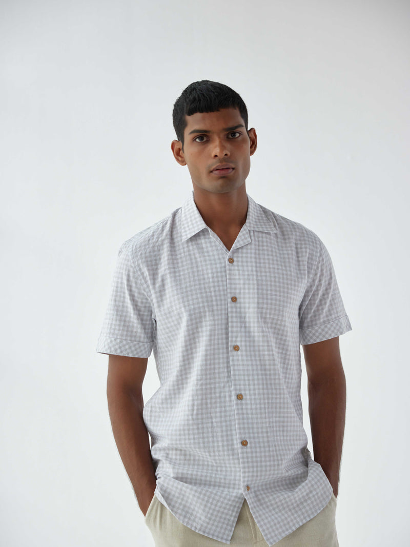 STONE GREY RESORT SHIRT(HALF-SLEEVES)