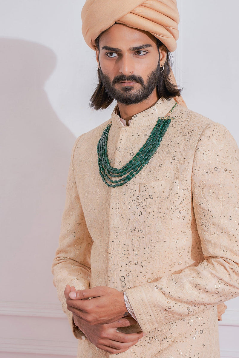 FEROZ SHERWANI SET (DUSTY ROSE)