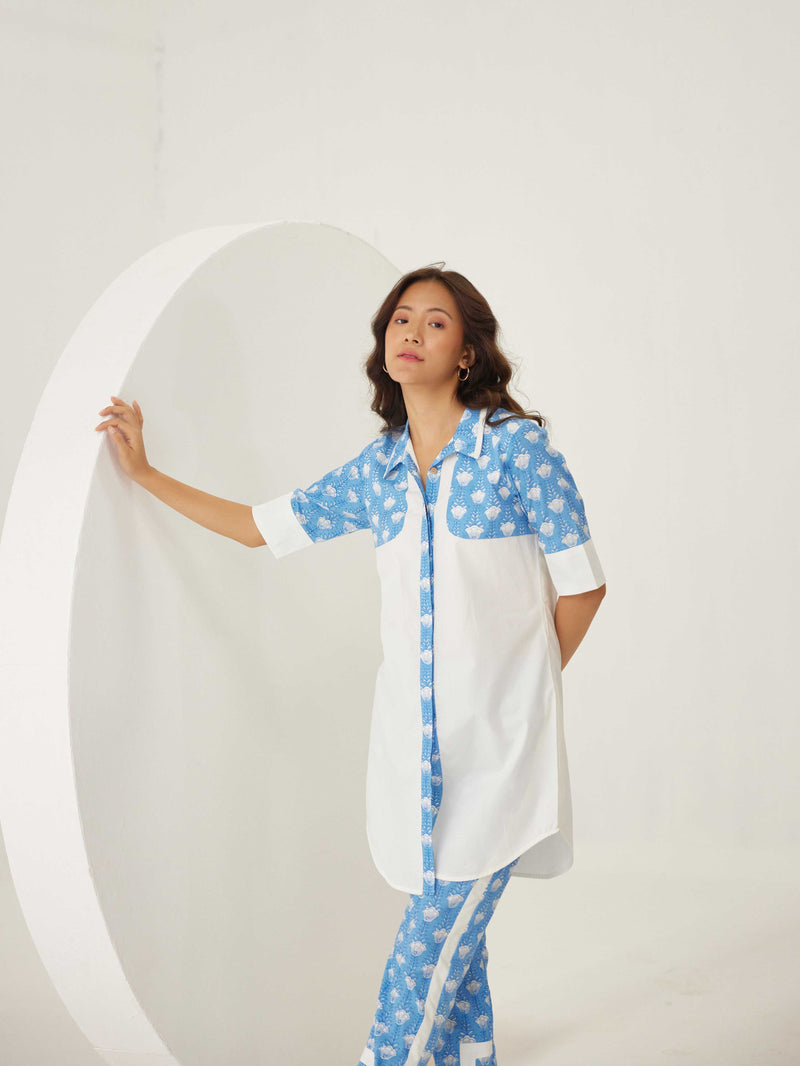 BLUE POPLIN CO-ORD