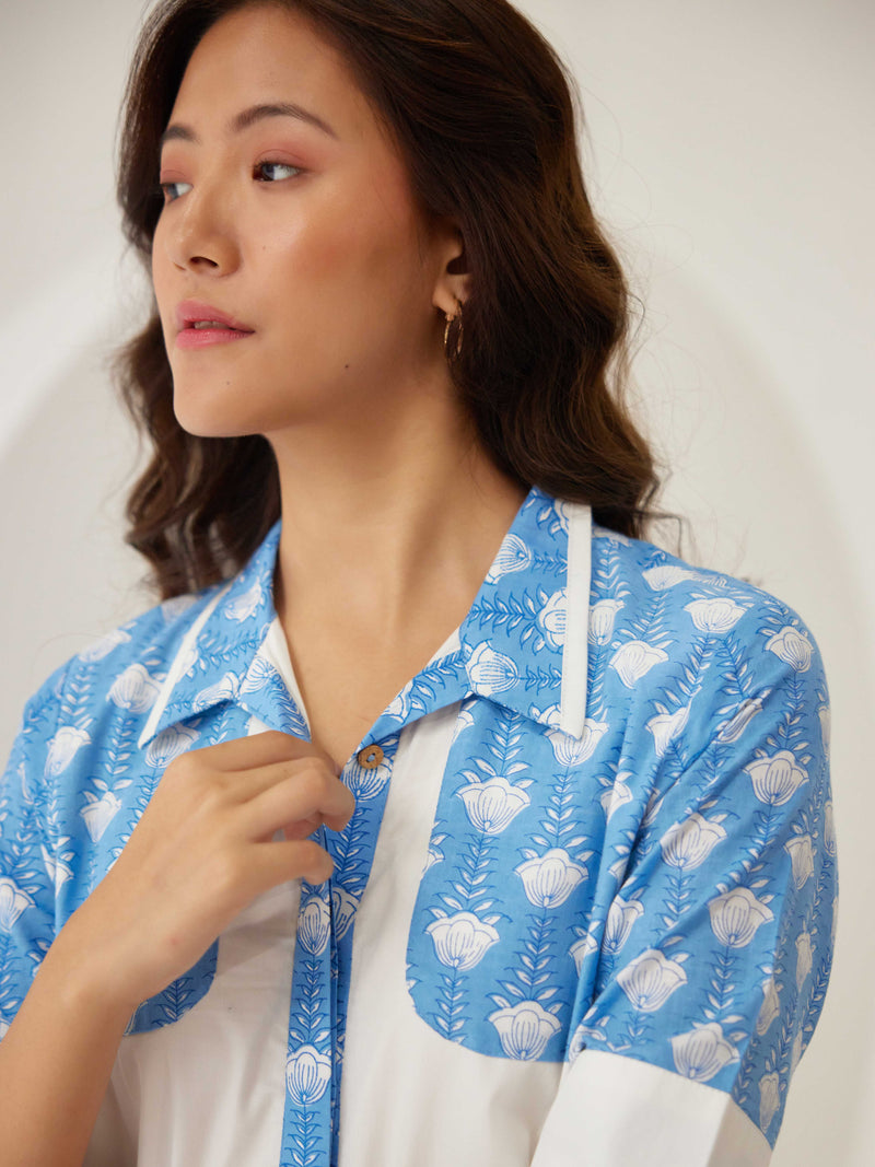 BLUE POPLIN CO-ORD