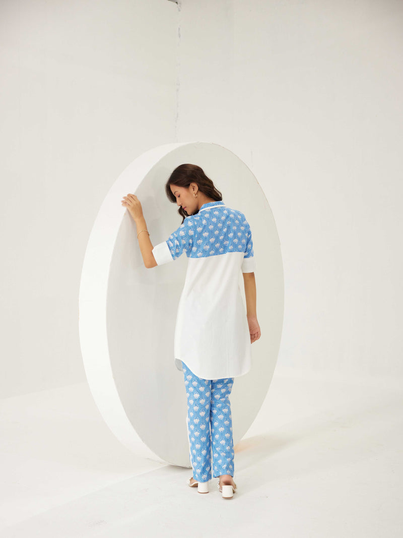 BLUE POPLIN CO-ORD