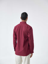 MAROON POPLIN SHIRT