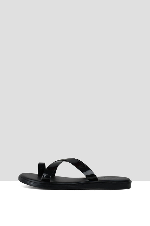 Black Patent Marshall Slippers