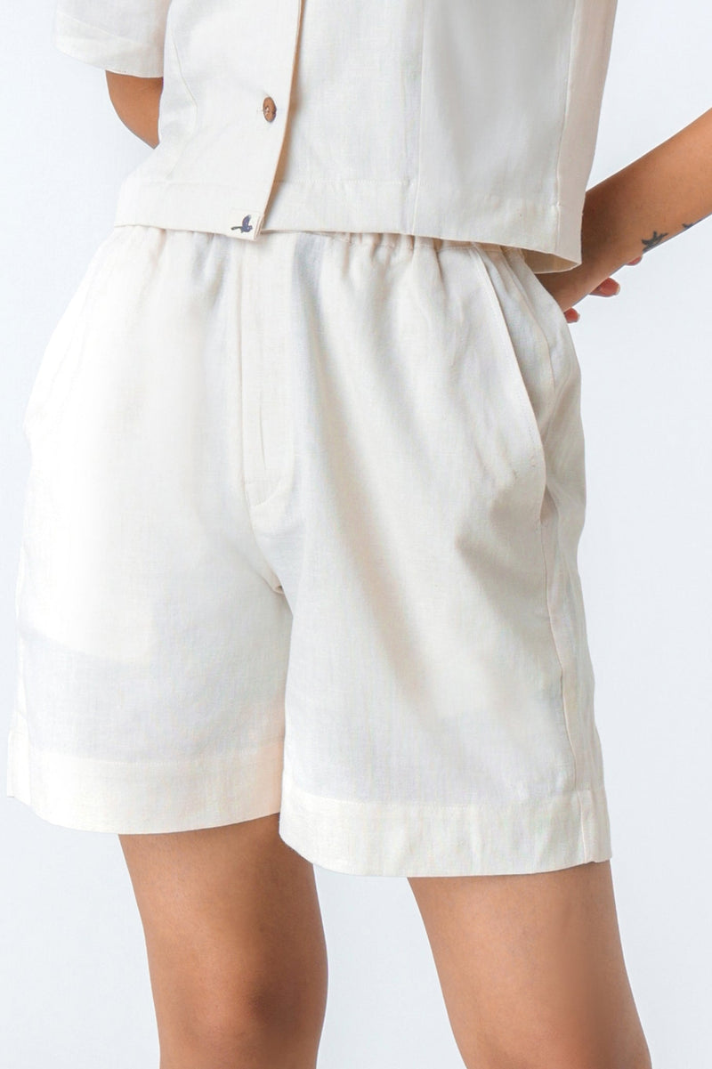 Safed Suti Co-ord shorts set