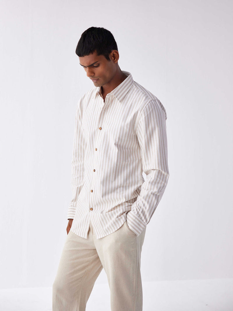 BEIGE STRIPE SHIRT