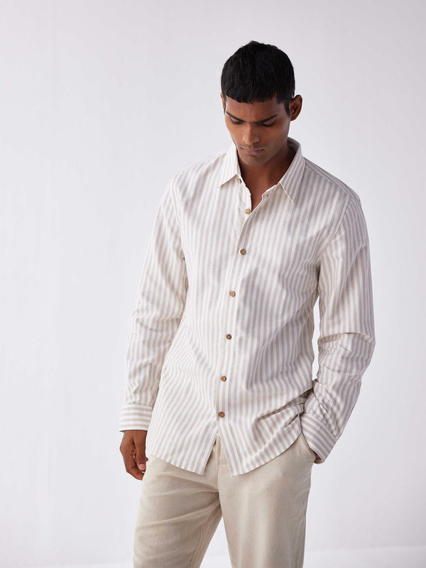 BEIGE STRIPE SHIRT