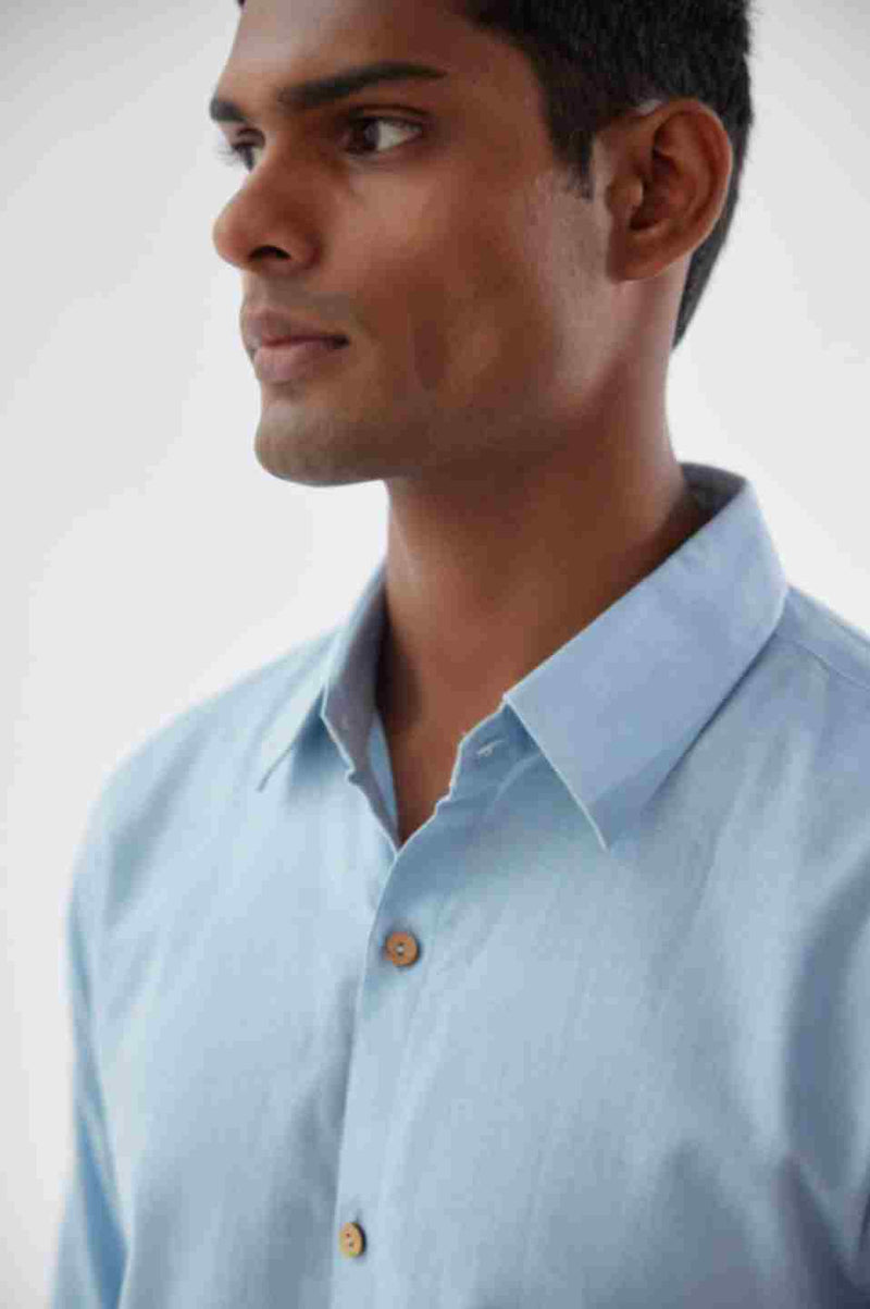 BLUE LINEN SHIRT