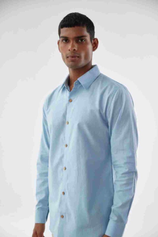 BLUE LINEN SHIRT
