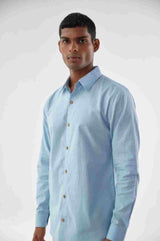 BLUE LINEN SHIRT