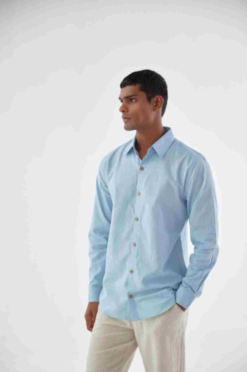 BLUE LINEN SHIRT