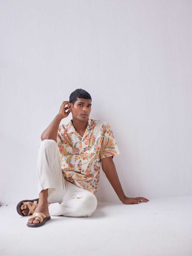 WHITE PAISELY RESORT SHIRT